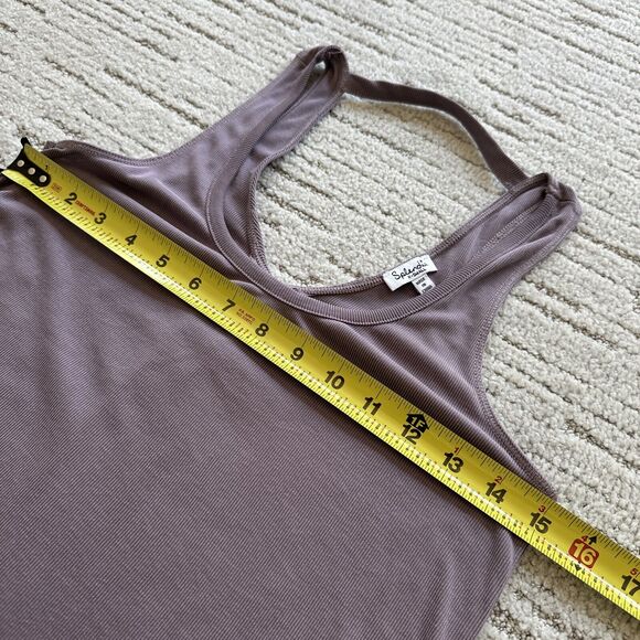 Splendid Dress Size X-Small XS Purple Ribbed Jersey Midi Sleeveless Solid - Picture 9 of 11